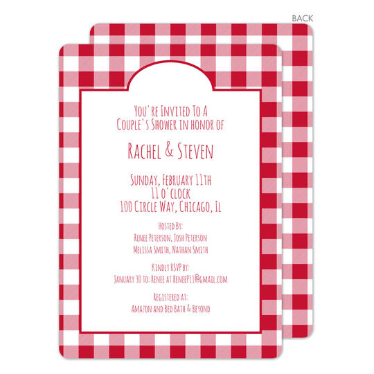 Red Gingham Invitations